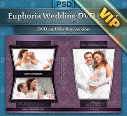 结婚光盘封面模板：Euphoria Wedding DVD Cover